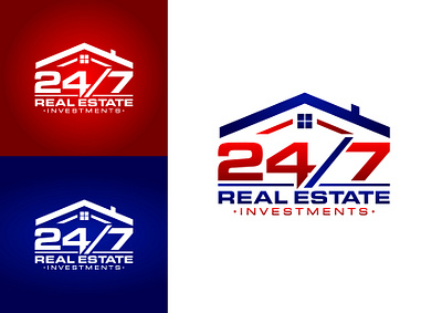24/7 Real Estate Investments Logo branding elegant estate logo graphic design identity illustration investments real estate vector