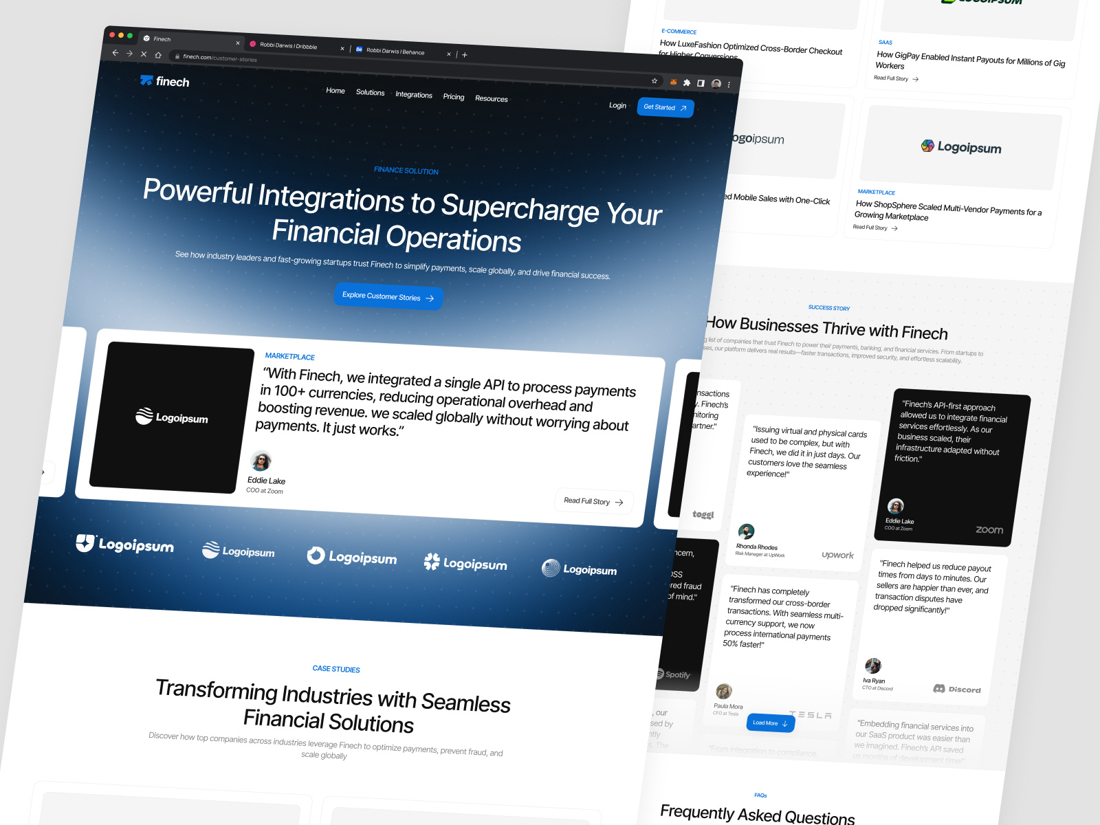 Example of Finance Website Or Landing Page
