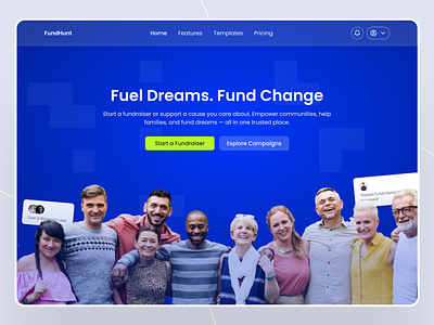 FundHunt-Funding Website Design crowed funding design fund fund change fund dreams funding fundings hero section investment investment website landing page mehbubur rahman ui uiux website website design