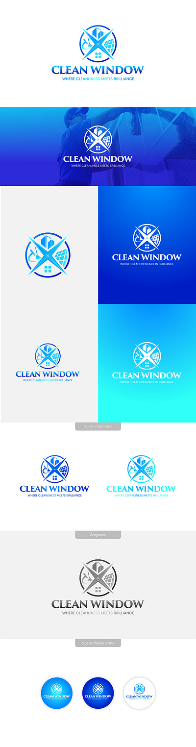 Clean Window Logo Design spotless