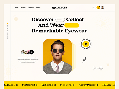 Fashion Eyewear 👓✨ E‑Commerce Landing Page UI Design apparel beauty clothing e commerce ecommerce eyeglasses fashion hipster homepage landing landingpage lookbook optical page streetwear style stylish sunglasses ui wear