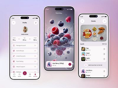 Meal planner iOS mobile app "Purple Carrot" app app design clean cooking daily plan diet diet app diet tracking food health meal meal plan meal plan app meal planning minimal mobile app planning recipe ui