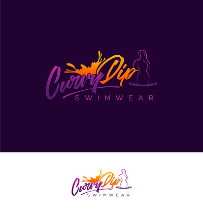 CurvyDip Swimwear Logo Design identity