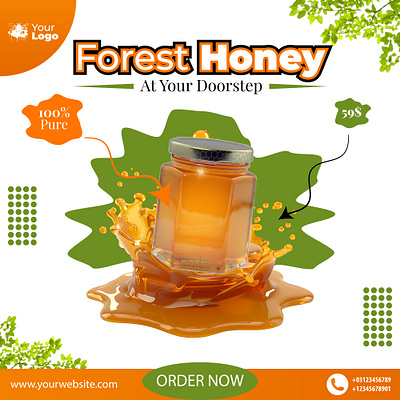 Honey Poster design forest graphic design honey illustration poster