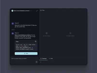 Developer Setup Steps clean code commands dashboard devtools flat minimal saas shadcn shadcnui stepper steup flow tailwind terminal