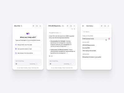 Multi-Panel Chat Interface ai assistant chat clean dashboard documents enterprise flat minimal multi colunm saas shadcn shadcnui tailwind