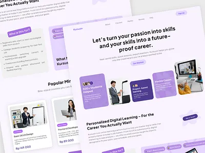Kursusin – Online Learning Platform design education landingpage ui uiux design user research web design