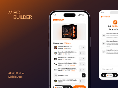 AI PC Builder Mobile App UIUX Design 2025 design trend builder computer components mobile app panze part picker pc parts pcbuilder app trading app ui design uiux design