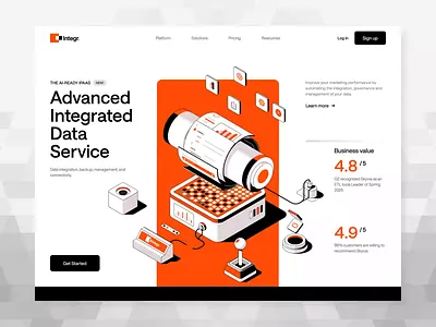 Integr. - Website Animation 3d animation data servis database design illustration internet isometric prototyping server ui uidesign uiux web design website