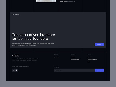 Website Footer & CTA dark flat footer hero section landing layout minimal navigation responsive shadcn shadcnui tailwind webflow webiste