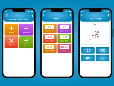 Mobile App Ui Design For Kids Math's A mobile app ui ui design