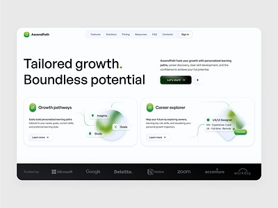 AscendPath home page concept b2b design hero home landing layo page saas studio ui ux website
