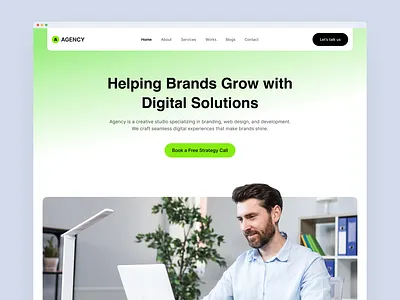 Agency - Digital Agency Landing Page agencywebsite artiflow branding cleandesign creativestudio design designinspiration digitalagency dribbbleshot figmadesign landing page landingpage moderndesign ui uidesign uxui web web design webdesign website