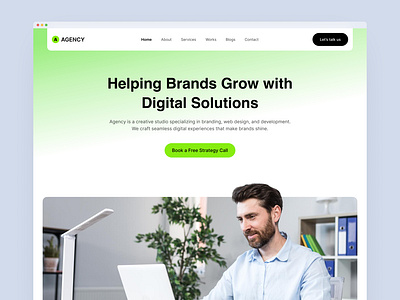 Agency - Digital Agency Landing Page agencywebsite artiflow branding cleandesign creativestudio design designinspiration digitalagency dribbbleshot figmadesign landing page landingpage moderndesign ui uidesign uxui web web design webdesign website