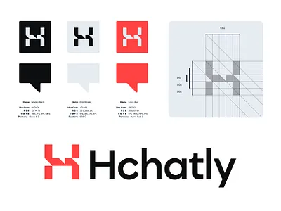 Hchatly brand identity branding chat logo h logo logo logo design logotype modern logo