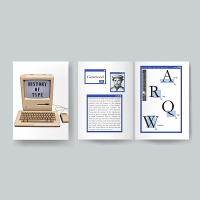 History of Type, booklet design book booklet graphic design history letters type typography