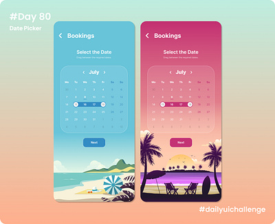DailyUI 080 - Date Picker dailyui080 dailyuichallenge design ui uiux ux