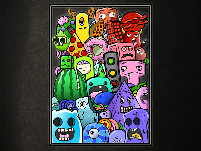 Colorful Dōōdles doodle art with animation