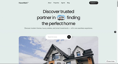 Redefining Real Estate UX: HavenMark – A Framer-Powered Landing branding design figma framer framer developer graphic design illustration logo marketing website nocode realestate ui website
