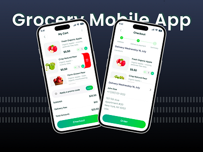 Smart Grocery – Cart & Checkout UI appinterface bangladeshidesigner cartui checkoutui dailyui ecommerceapp figmadesign groceryapp interface minimalui mobilecheckout mobiledesign productdesign shoppingapp uidesign uiux userexperience uxdesign