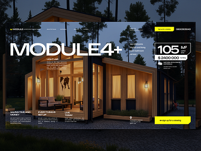 MODULAR4+ — Web Design Concept for Prefab Homes architecturedesign cleanui darktheme digitaldesign dribbble figma landingpage minimaldesign modularhome prefabhomes prefabhouse realestatewebsite uidesign webdesign webdesigner