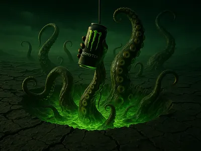 Moster Energy Drink Poster Concept Art branding graphic design illustration logo