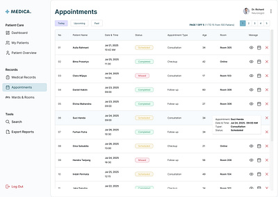 Doctor Appointment Schedule appointment business dashboard doctorschedule health healthcare hospital interface medicaldashboard saas saasdesign table tableui ux uxfordoctors website