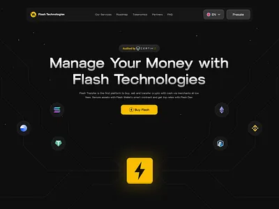 Crypto Wallet. Flash Technology crypto crypto exchange crypto landing page crypto platform crypto wallet crypto wallet website design landing page wallet wallet landing page web design website