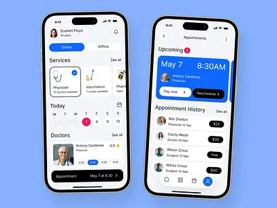 Telemedicine Doctor Consultation App app design application ui doctor appointment health app healthcare mobile app mobile app design mobile ui modern app ui telemedicine app ui design