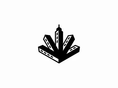Abstract Geometric Cityscape Logo architecture branding building cityscape construction design emblem geometric icon identity illustration logo mark skyline symbol urban vector