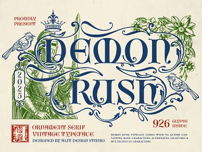 Demon Rush Typeface design font fonts letteing typeface