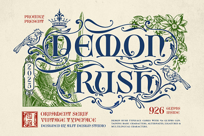 Demon Rush Typeface design font fonts letteing typeface