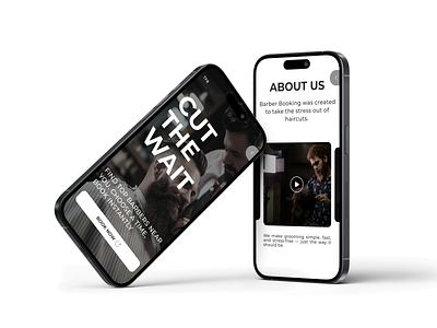 Barbershop Mobile UI – Booking Made Effortless iphone mockup