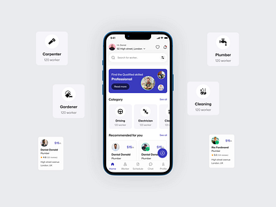 Recruiter Home Page Design Animation 🧑‍💼 🎬 animation clean design home page design minimal recruiter home page recruiter home page design ui ux ux design web animation web design worker finder app