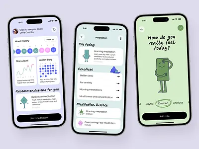 Personal Mental Health Tracker App app interfaces application ui best app design health app healthcare mental health mobile app design mobile app ui mobile ui mobile ux modern app ui mood tracker ui design ui ux design wellness app