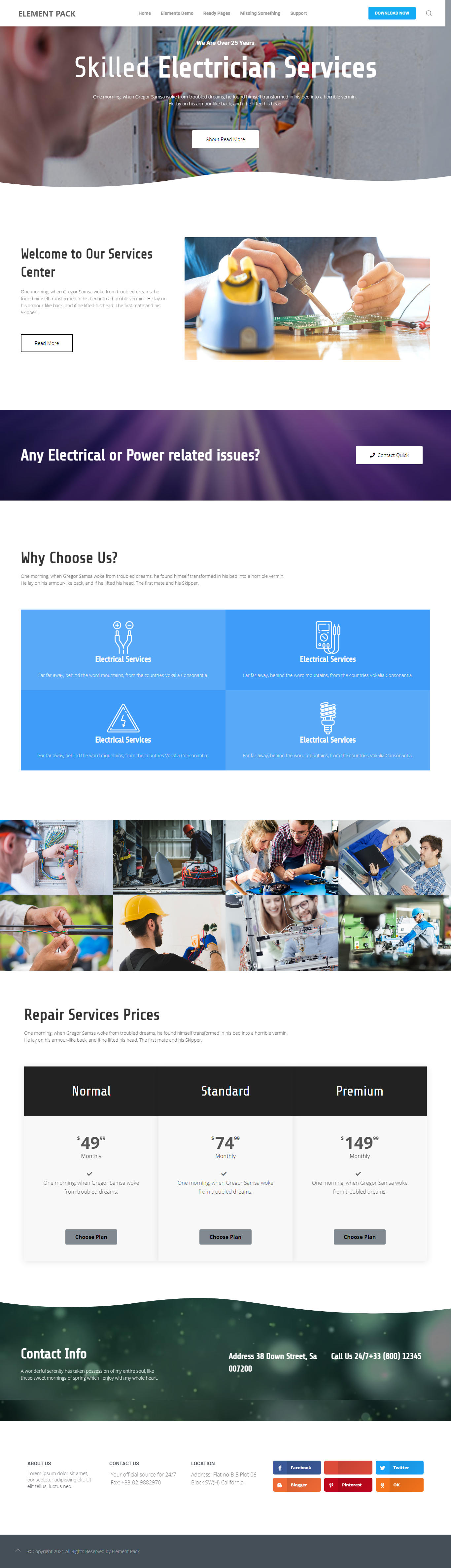 Electrician Landing page 3d agency animation branding business electrician figma landing page ui web design web ui website design