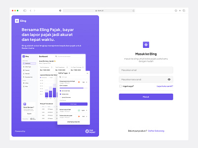 Eling - Dashboard Tax Management Login Page dashboard form graphic design login design login page login page design management register page saas saas design tax tax management ui ux web web design