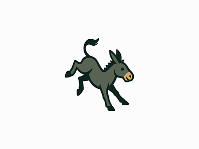 Kicking Donkey Logo animal branding bucking cartoon cute design donkey emblem farm icon illustration kicking kids logo mark mascot playful sports vector