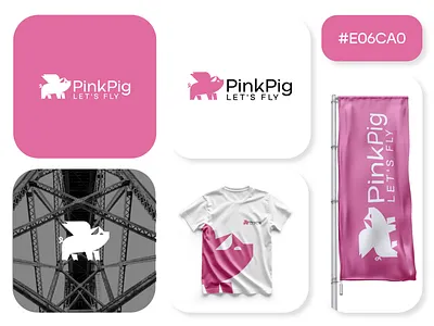 Pink Pig Brand Identity animation app brand brand identity branding designer fly graphic design icon illustration logo logodesign mockup motion graphics pig pink symbol t shirt vector
