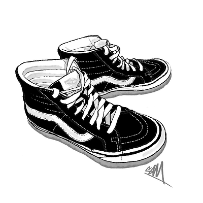 Vans - High Top illustration shoes skateboard sneakers vans