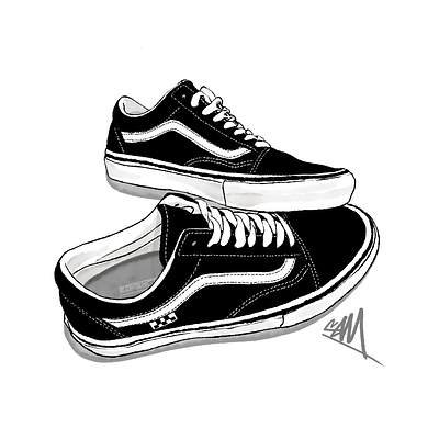 Vans - Old School illustration skateboard sneakers vans