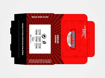 Frangoz Cheese Sticks Box graphic design illustrator packaging design