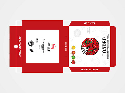 Loaded Burgers Pizza Box graphic design illstrator packaging design typography
