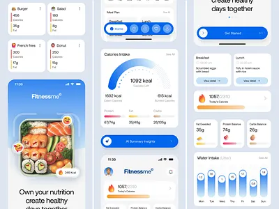 Fitnessme - AI Nutrition Plan Mobile App ai ai nutrition calories chart dashboard food planner food track graph healtchare ios meal plan medical mobile app nutrition planner product design tracking app ui uiux web app