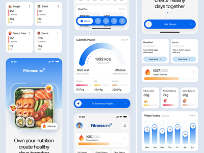 Fitnessme - AI Nutrition Plan Mobile App ai ai nutrition calories chart dashboard food planner food track graph healtchare ios meal plan medical mobile app nutrition planner product design tracking app ui uiux web app