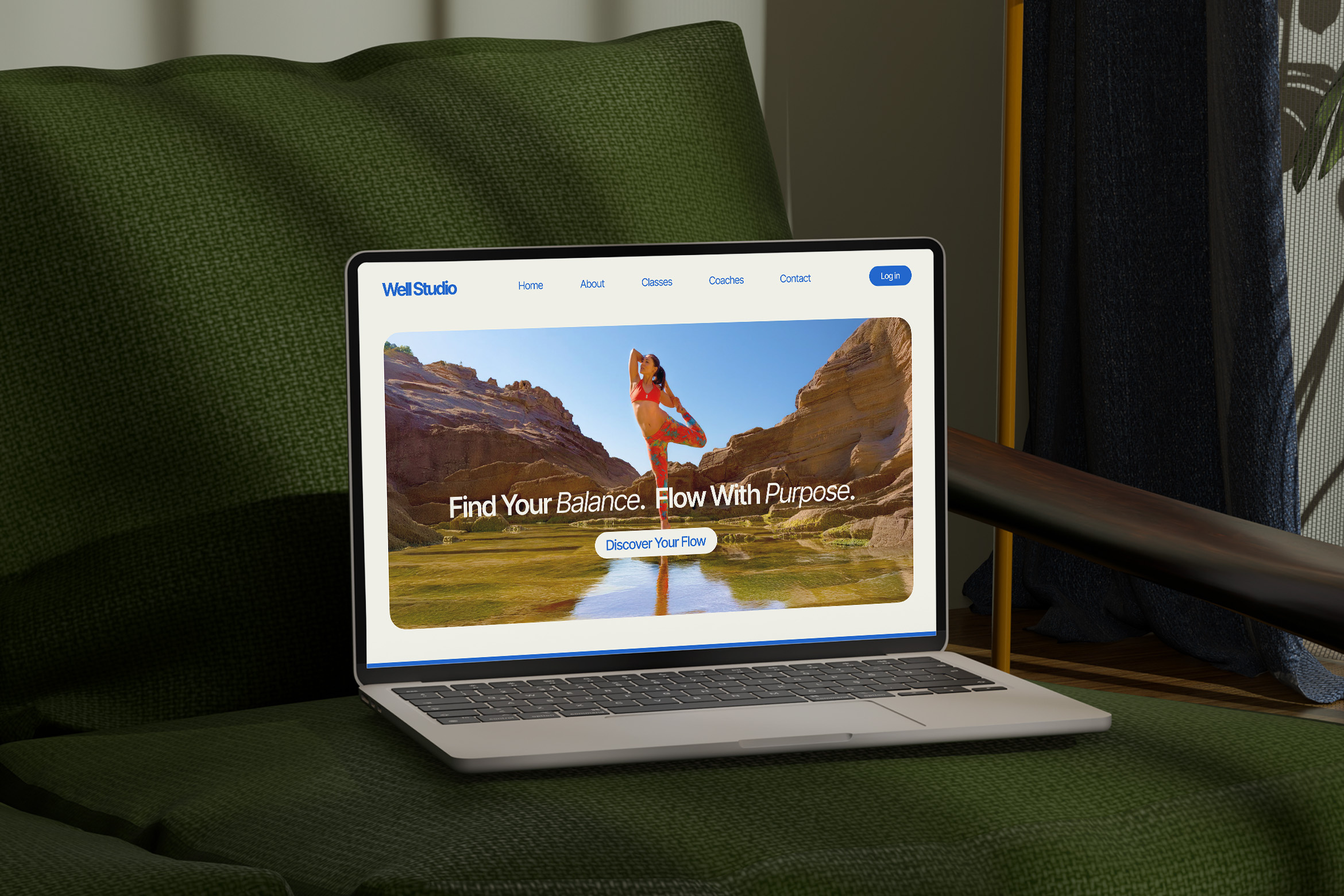 Yoga Studio Landing Page branding desktop graphic design hero home landing page marketing meditation mobile simplicity ui uiux web design website yoga yoga studio zen