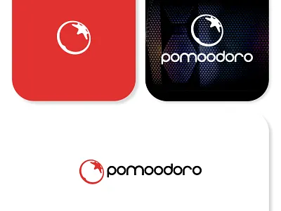 Pomoodoro Logo brand identity branding business design elegant graphic design icon illustration logo logo design logos music red standard symbol typography unique vector
