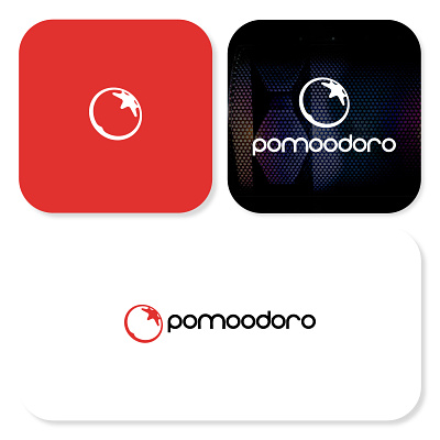 Pomoodoro Logo brand identity branding business design elegant graphic design icon illustration logo logo design logos music red standard symbol typography unique vector
