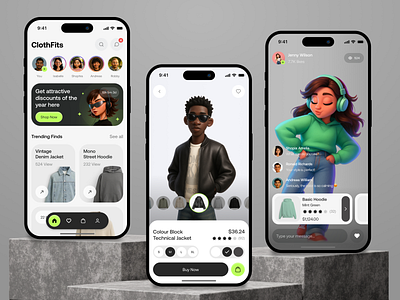 ClothFits - Thrift shop E-commerce Mobile App app b2b broadcast buy clean clothes design e commerce fashion livestream market marketplace modern online shop shop app showcase ui uiux ux
