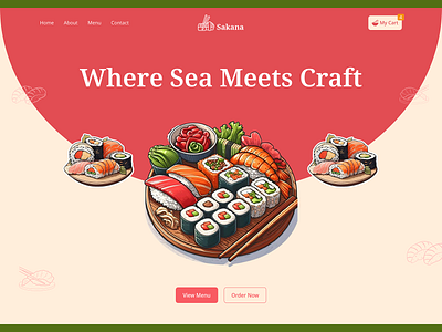 Sakana – Sushi Restaurant Homepage Design design typography ui ux web design